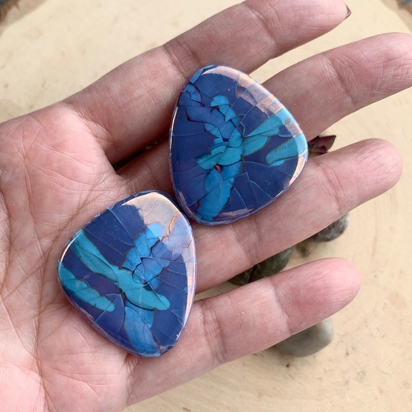 Blue Porcelain Earrings - Picture 3 of 4